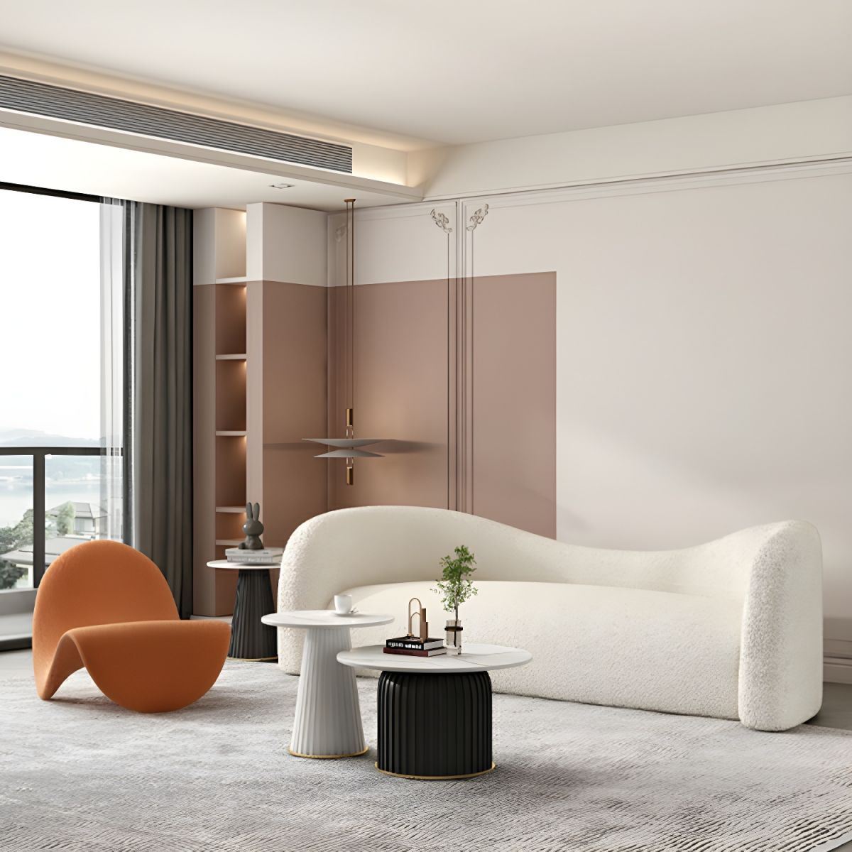 Sofá estético creativo de estilo nórdico moderno