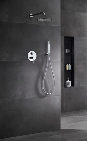Chrome Recessed Shower Mixer Set Single Handle, view 3