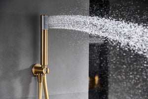 Monza Brushed Gold Single Handle Built-in Shower Set, view 4