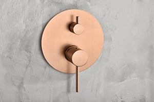 Brushed Rose Gold Built-In Shower Set Single Lever, view 6