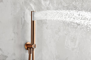 Brushed Rose Gold Built-In Shower Set Single Lever, view 4