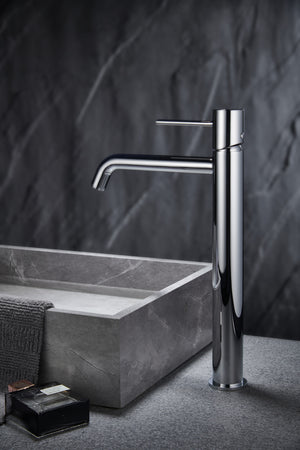 Monza Tall Chrome Sink Mixer Single Lever Faucet, view 4