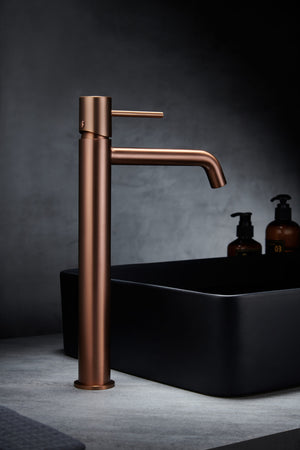 Monza Tall Basin Faucet Brushed Rose Gold Single Lever, view 4