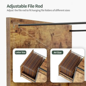 2 Drawer Rolling File Cabinet with Locking Storage - view 5