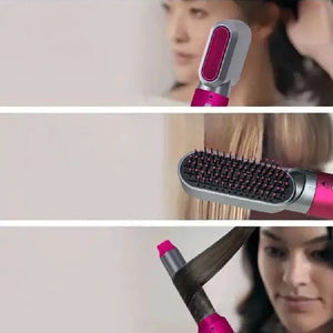 5 in 1 Hair Dryer Hot Comb Straightener and Air Curler - Multifunctional Curler/Straightener