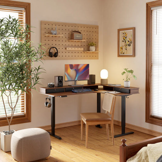 Reversible en forma de L con cajón superior