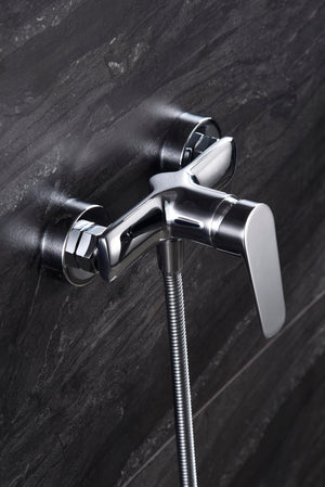Chrome Shower Faucet Set Modern Minimalist Design, view 3