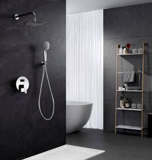 Chrome Single Handle Built-in Shower Set Modern Design, view 3