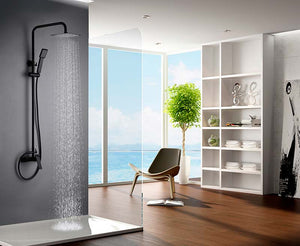 Matte Black Single Handle Shower Set Modern Design, view 3