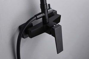 Matte Black Single Handle Shower Set Modern Design, view 6