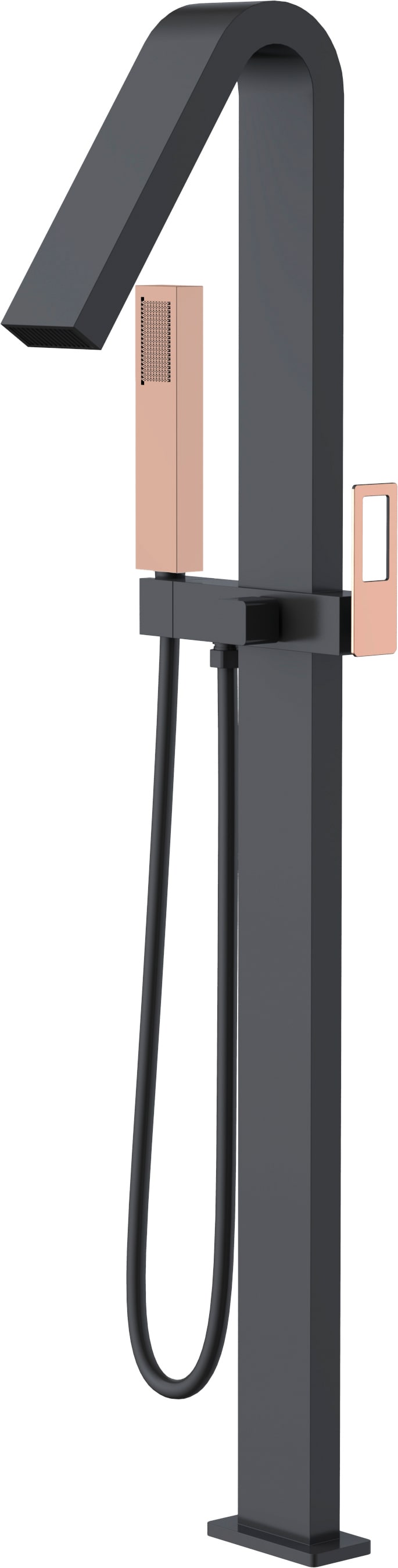 Grifo de bañera independiente Suecia Negro Oro Rosa | IMEX