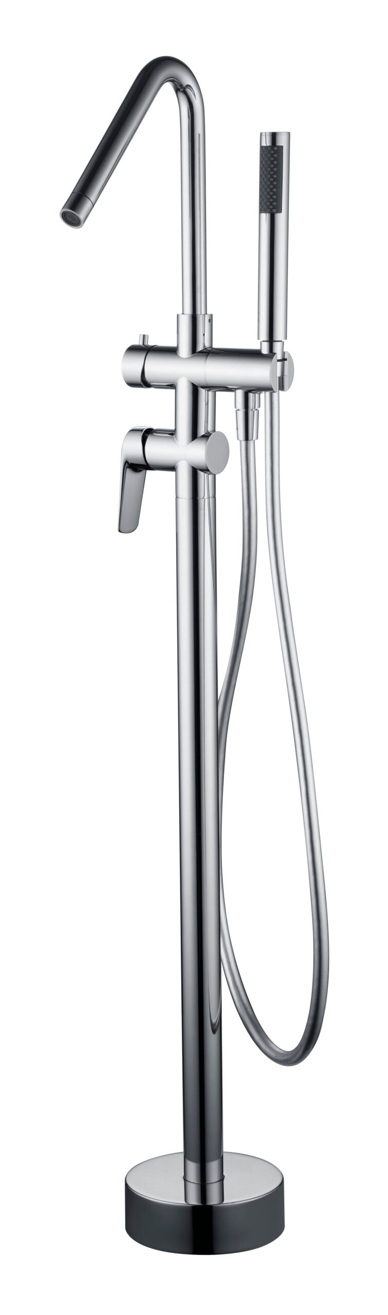 Chrome Freestanding Bathtub Faucet Modern Design, view 2