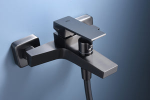 Black Gun Metal Single Handle Shower Kit, mixer detail