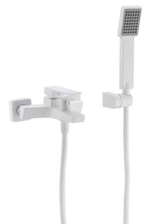 Matte White Single-Lever Bath Shower Kit, view 2
