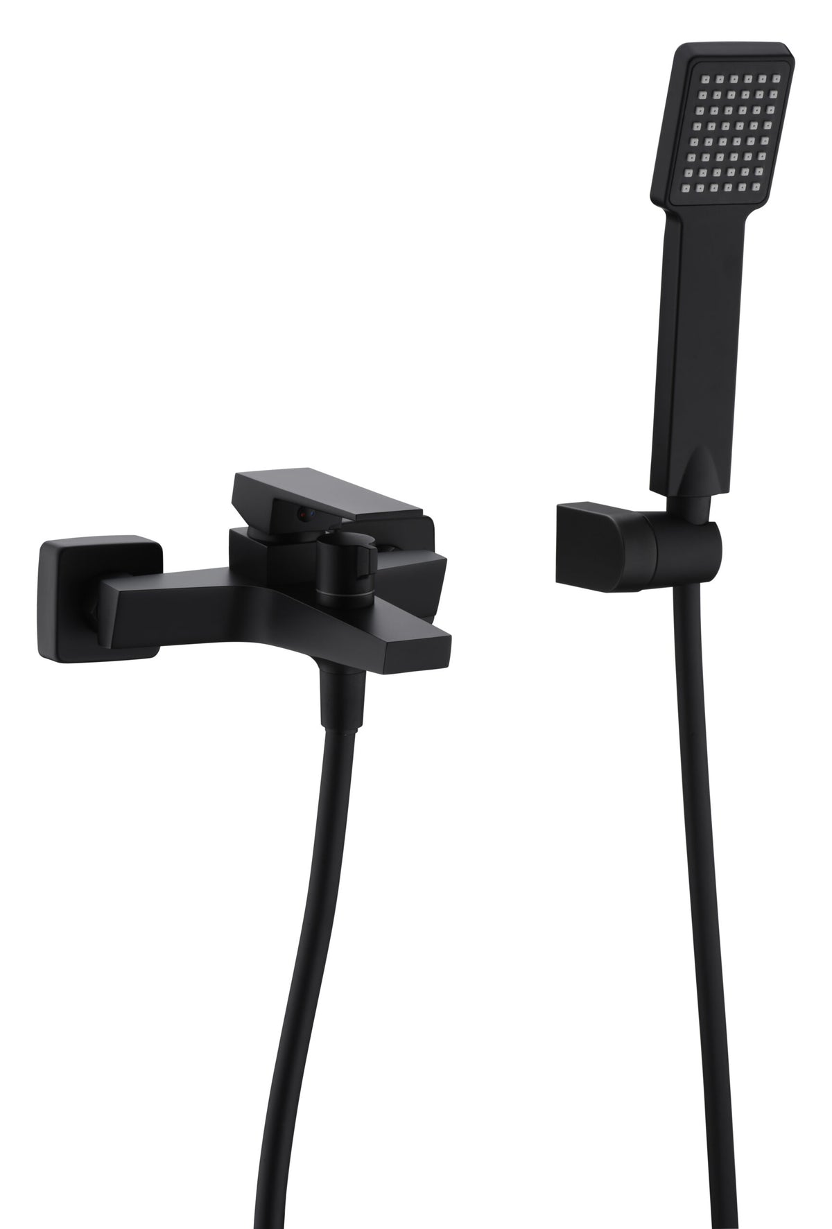 Matte Black Single-Lever Shower Set Modern Bath Kit, view 2