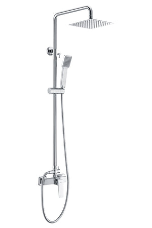 Chrome Single Handle Shower Set Modern Minimalist Design, view 2