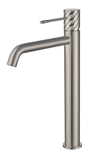 Bless Brushed Nickel Tall Single Lever Basin Mixer, main product view