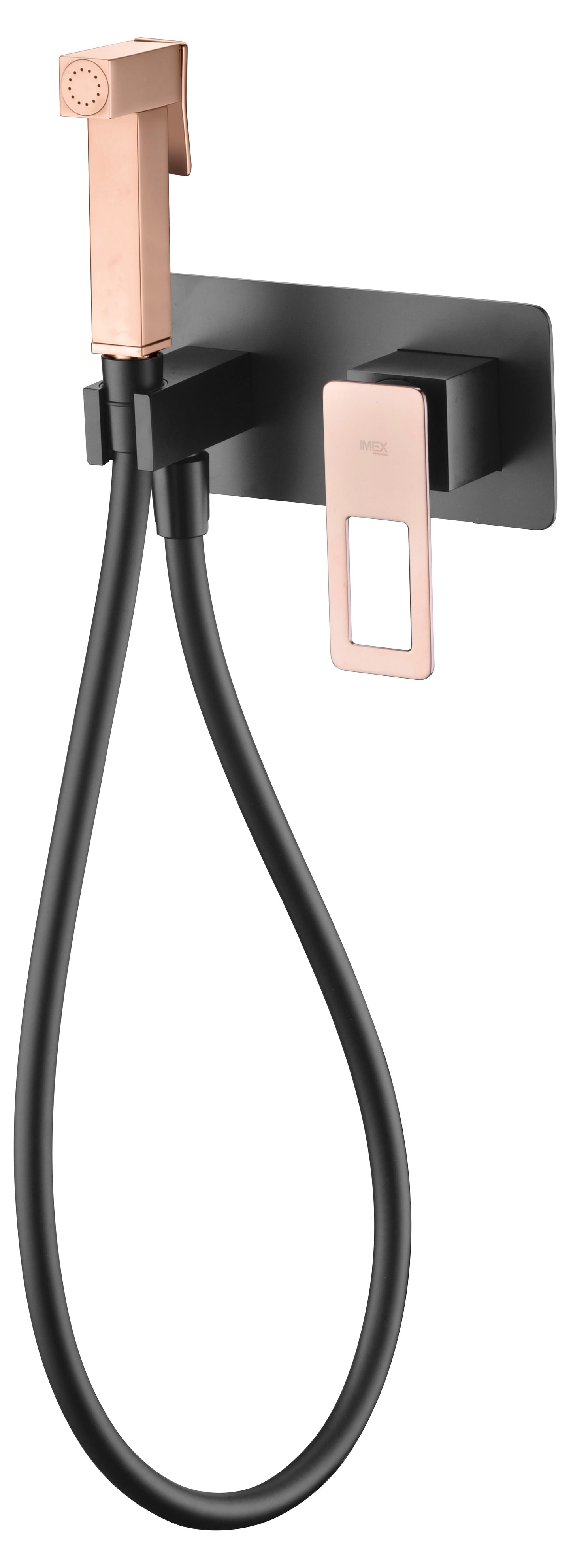 Bidé monomando empotrado Suecia negro oro rosa | IMEX