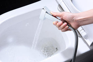 Chrome Bidet Mixer Single Handle Modern Bathroom Faucet, in a bathroom setting
