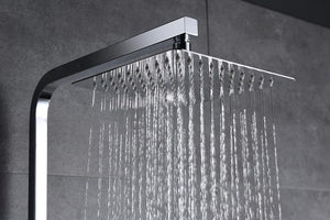 Chrome Single Lever Shower Set Modern Design, detail view