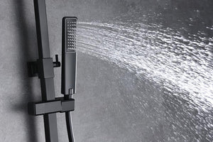 Matte Black Single Handle Shower Set Modern Design, detail view