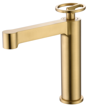 Olimpo Brushed Gold Single Lever Basin Faucet, view 2