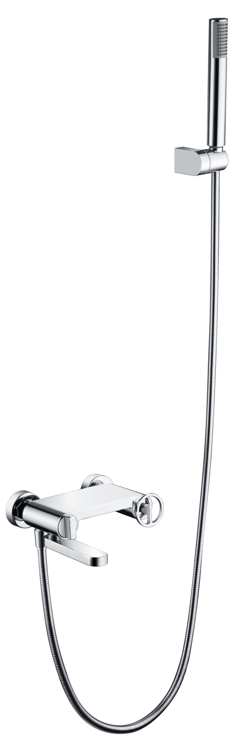 Chrome Single-Lever Shower Kit Modern Bathroom Faucet, view 2