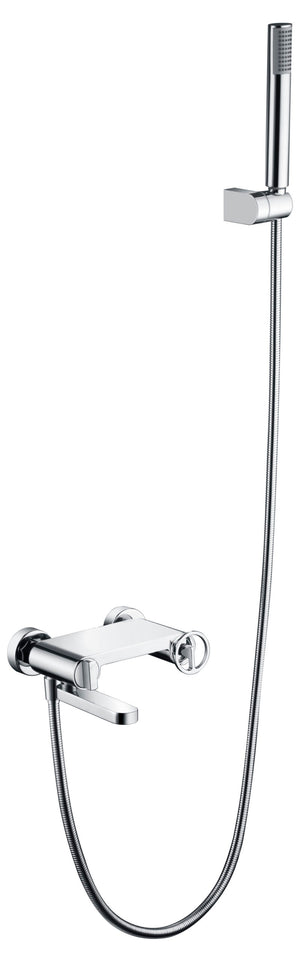 Chrome Single-Lever Shower Kit Modern Bathroom Faucet, view 2
