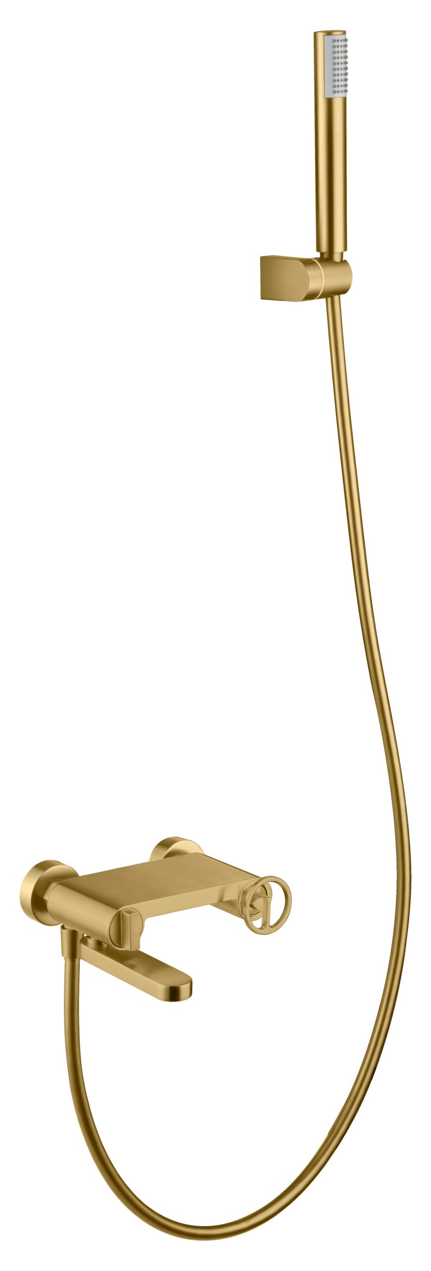 Brushed Gold Single Handle Shower Kit Modern Bathroom, view 2