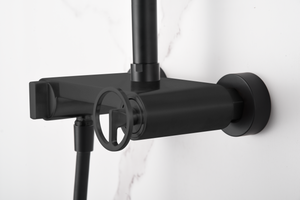 Matte Black Single Handle Shower Set Modern Design, mixer detail