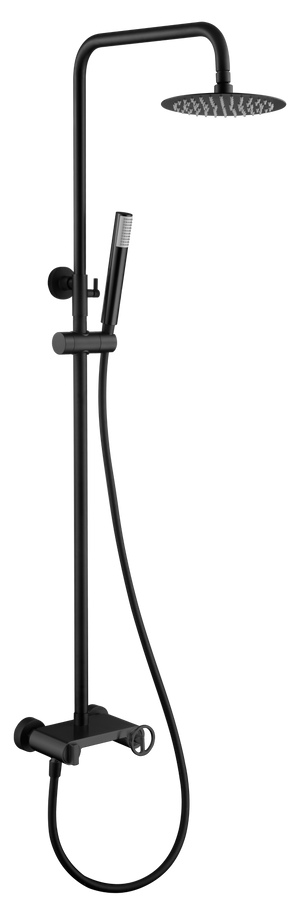 Matte Black Single Handle Shower Set Modern Design, view 2