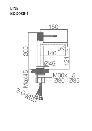 Chrome Single Lever Basin Faucet Modern Minimalist Design, view 4