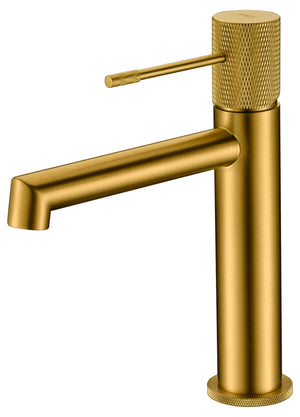 Line Brushed Gold Single Handle Basin Faucet, view 2