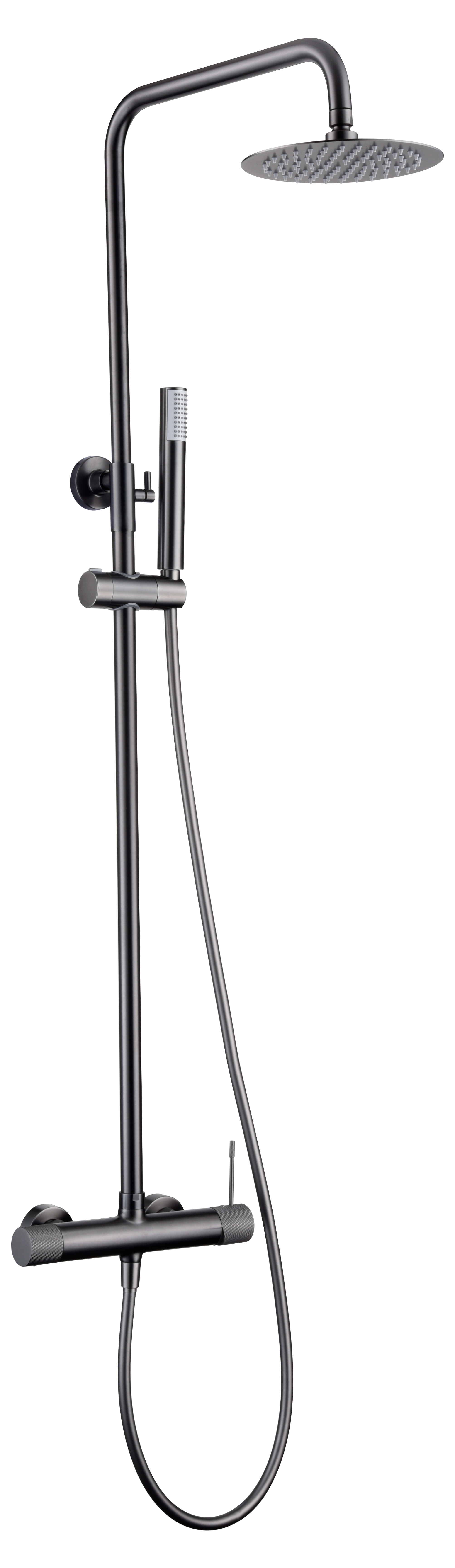 Gun Metal Single Handle Shower Set Modern Design, view 2