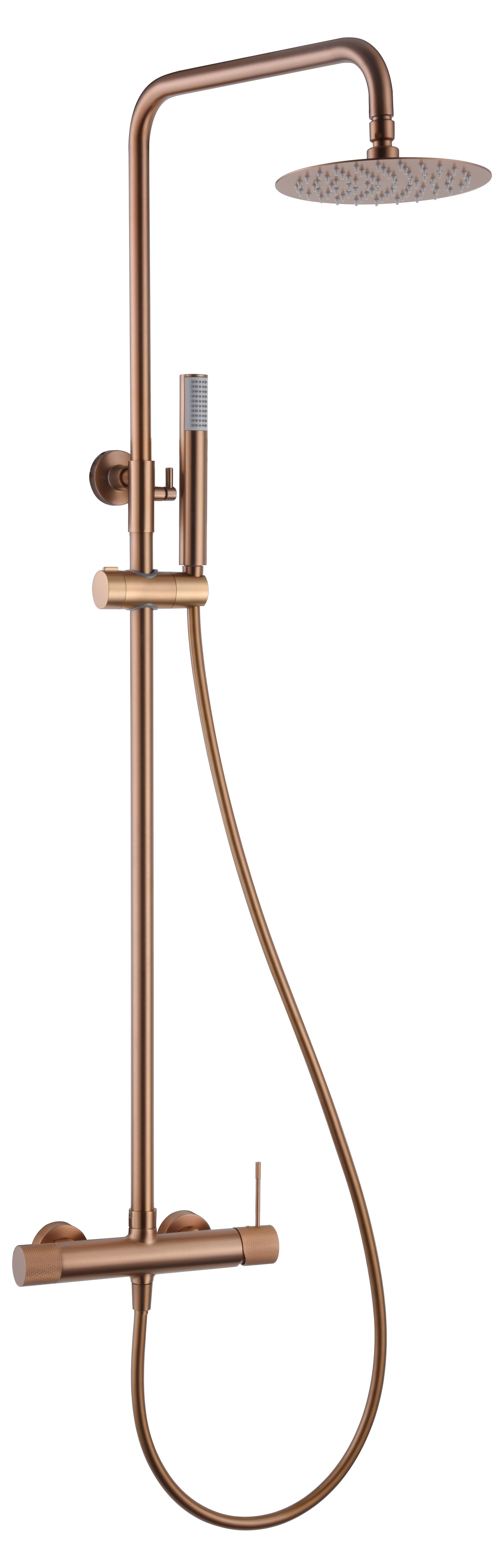 Brushed Rose Gold Single Handle Shower Set, view 2