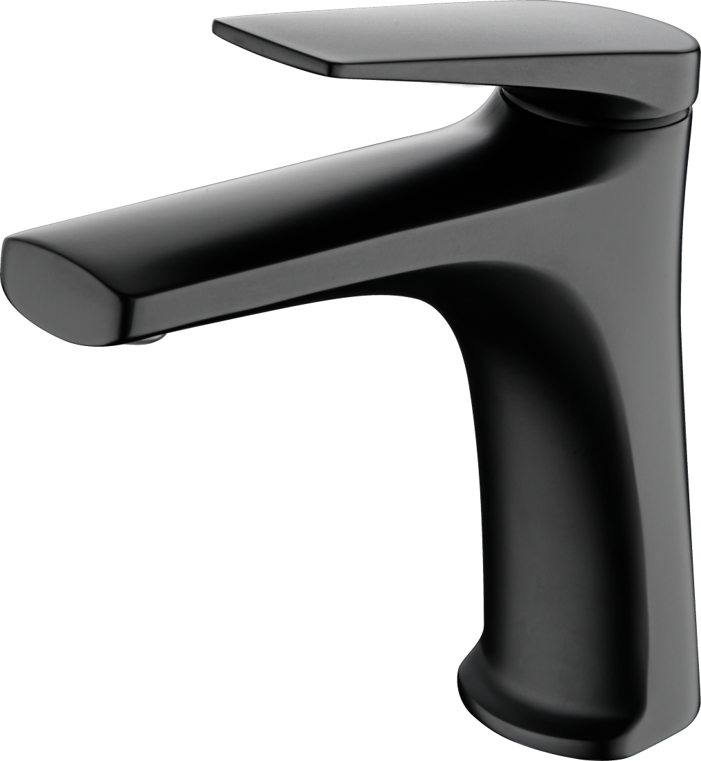 Matte Black Basin Mixer Faucet Modern Minimalist Design, view 2