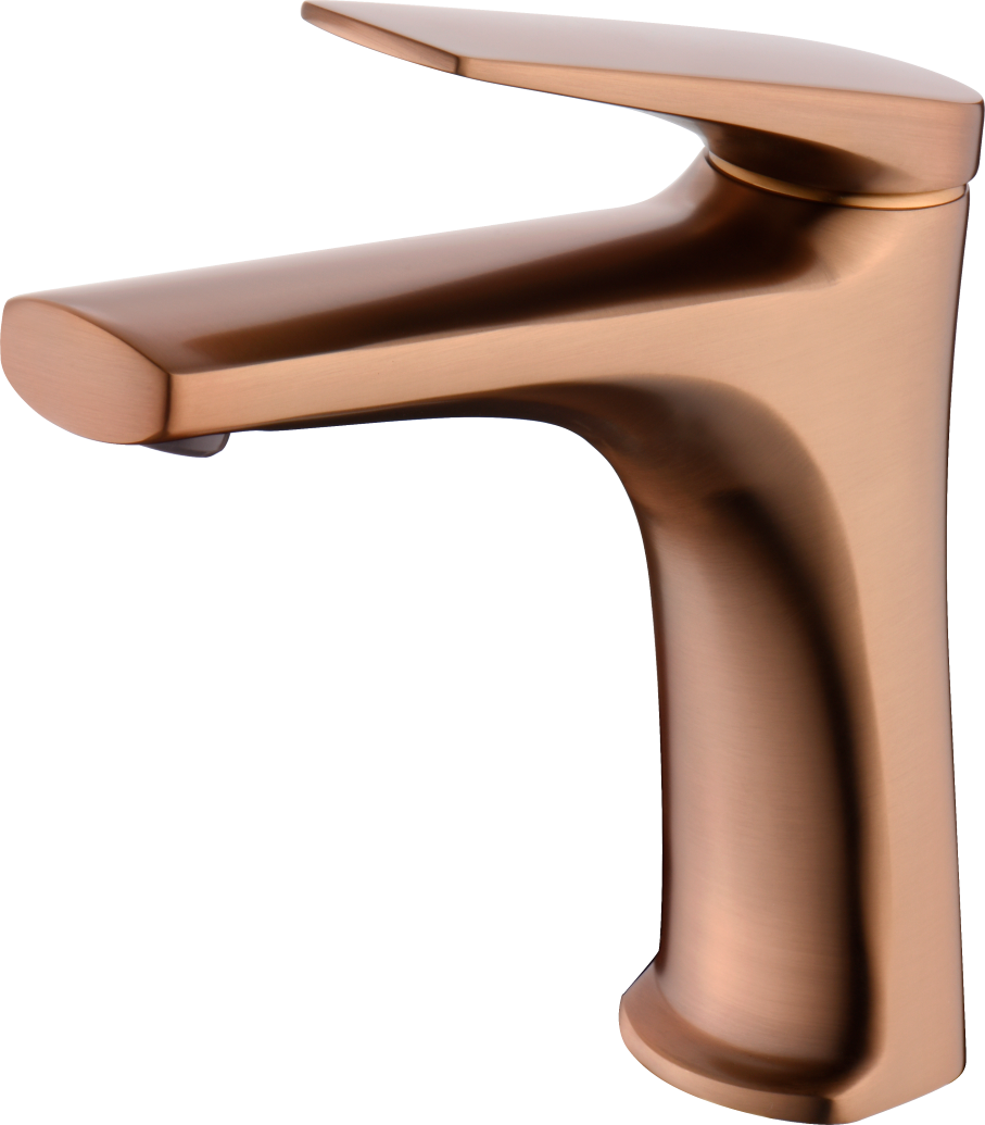 Delos Brushed Rose Gold Single Lever Basin Faucet, view 2