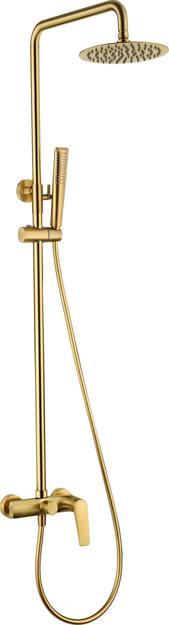 Brushed Gold Single Handle Shower Set Modern Design, view 2