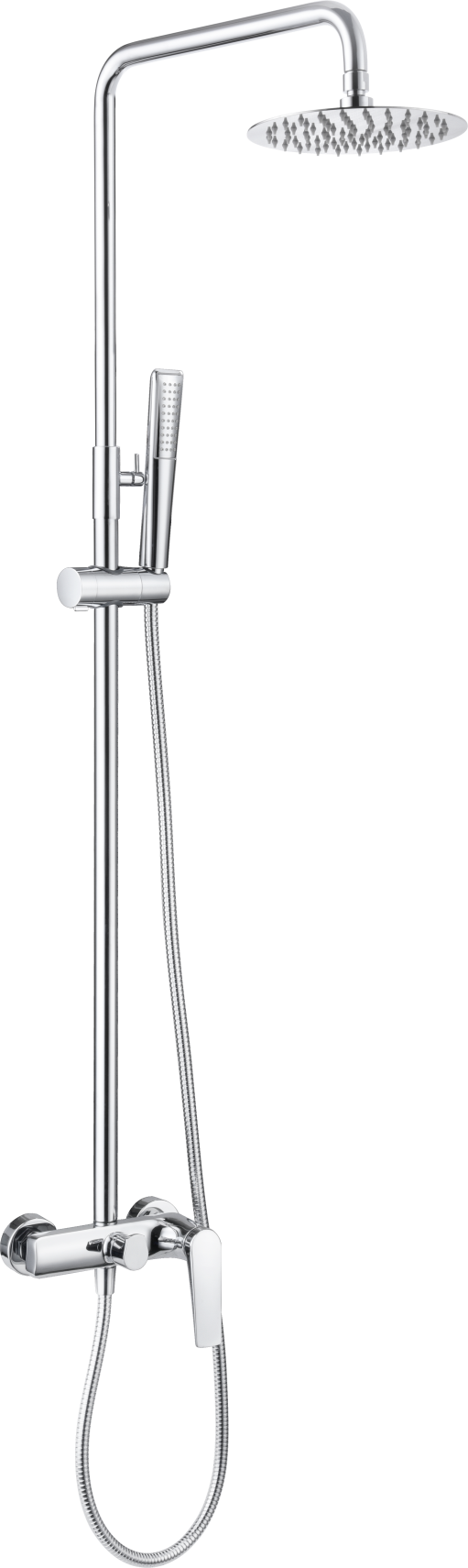 Chrome Single Lever Shower Set Modern Bathroom, view 2