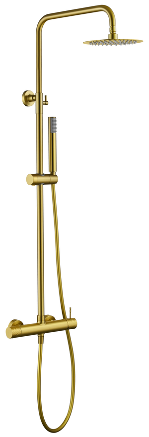 Génova Brushed Gold Single Lever Shower Set, main product view