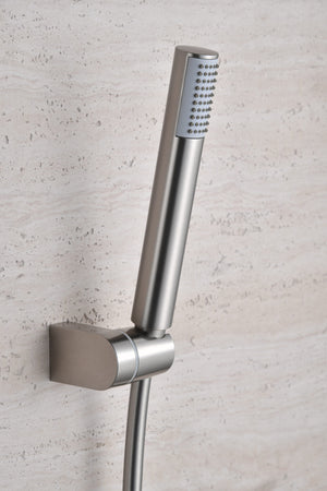 Monza Brushed Nickel Shower Kit Single Handle Mixer, handle detail