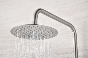 Brushed Nickel Single Handle Shower Set Modern Design, rain head detail