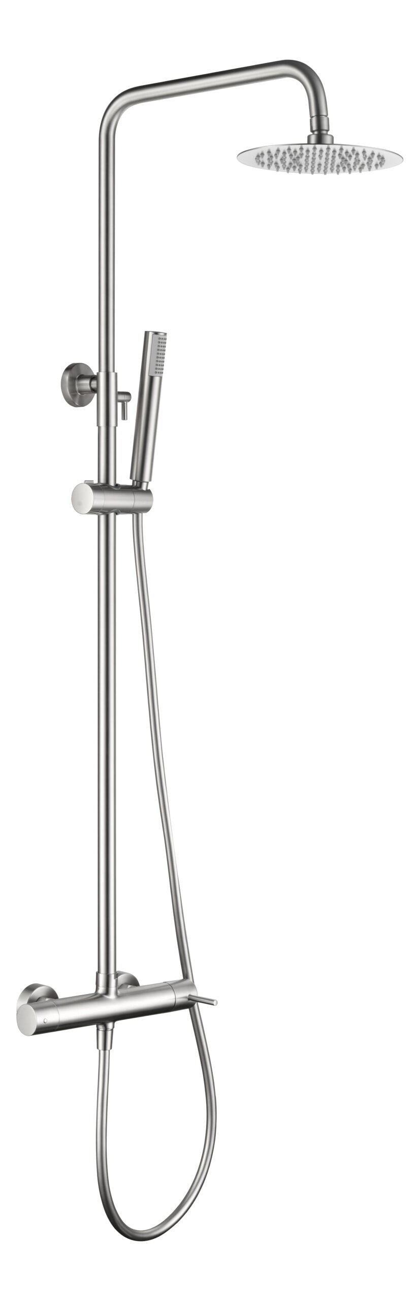 Brushed Nickel Single Handle Shower Set Modern Design, view 2