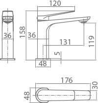 Matte Black Single Lever Sink Faucet Modern Design, view 4