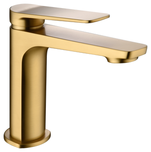 Brushed Gold Bathroom Sink Faucet Single Handle, view 2