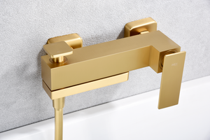 Brushed Gold Single Lever Shower Set Modern Bath Kit, mixer detail