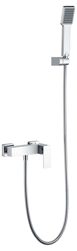Pisa Chrome Single Lever Shower Kit Modern Design, view 2