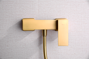 Brushed Gold Single Handle Shower Kit Pisa Series, mixer detail