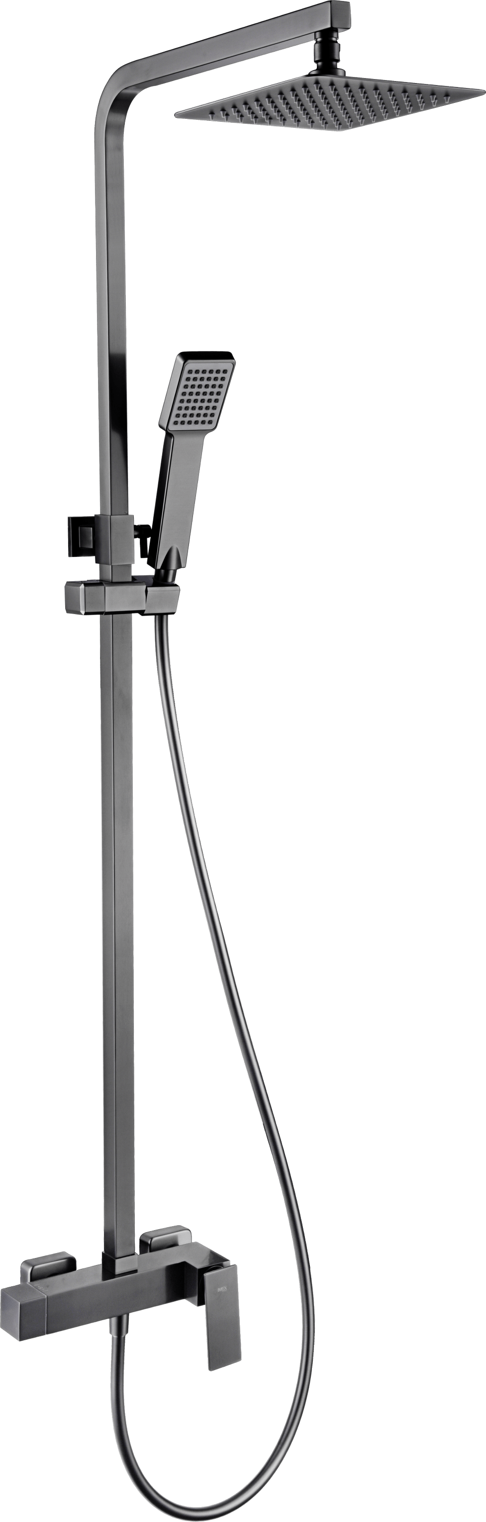 Juego de ducha monomando Pisa negro metalizado | IMEX