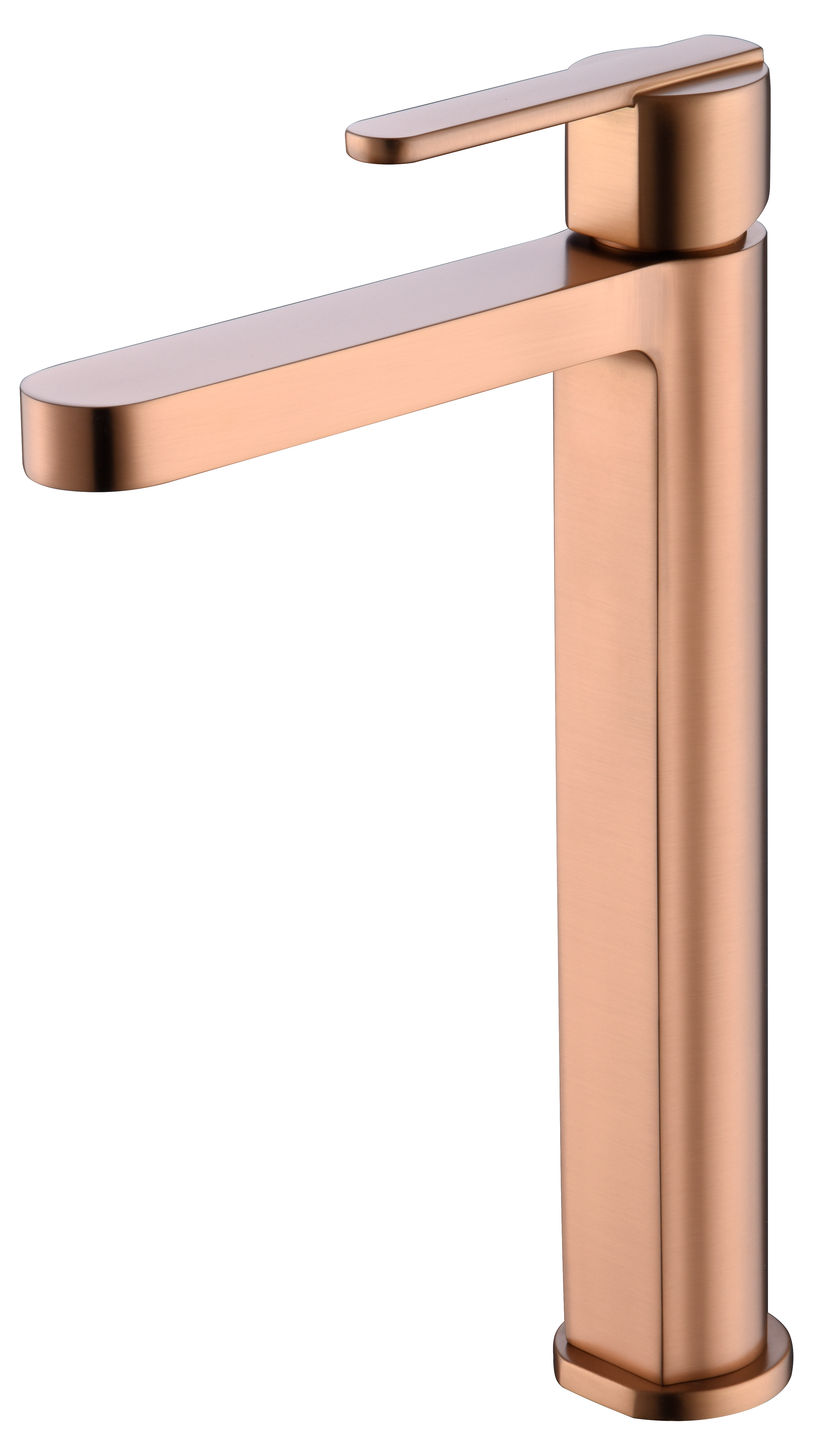 Roma Tall Sink Mixer Brushed Rose Gold Faucet, view 2